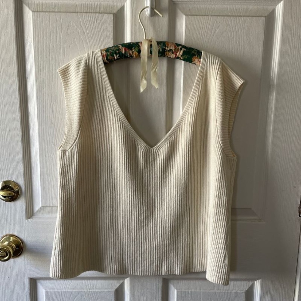 Mara Hoffman Cream Sweater Vest